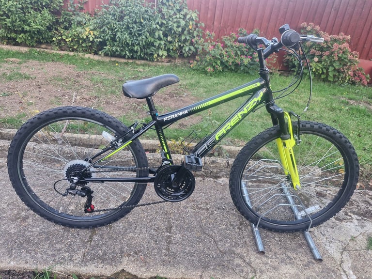 BOYS TEENAGER YOUTH FRENZY PIRANHA 24 INCH WHEELS 13 INCH FRAME 18 SPEED BIKE BICYCLE