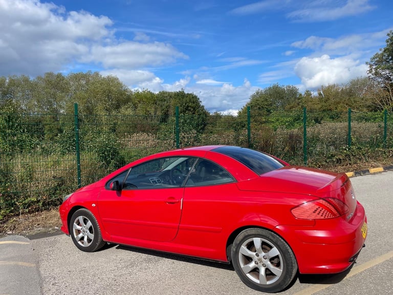 PEUGEOT 307 CC 1.6 ALLURE CONVERTIBLE 08 REG RED MOT MARCH 16TH 2026 SERVICE HISTORY LOW INSURANCE