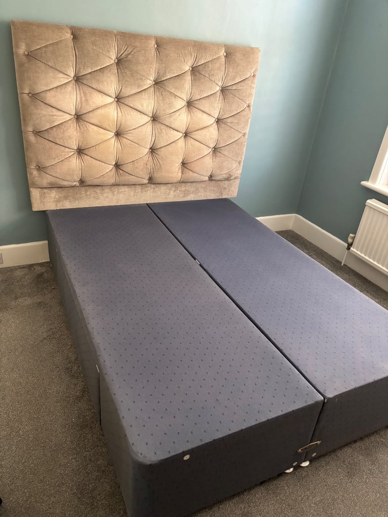 Double divan bed with Laura Ashley headboard