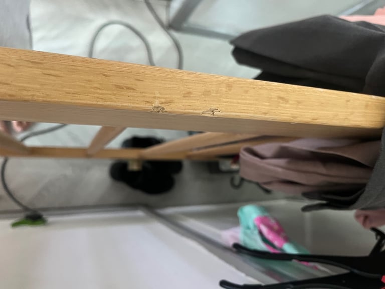M&S Newark Spindle Double Bed Frame 4ft 6in Ex-Display OAK **will be open to reasonable offers**