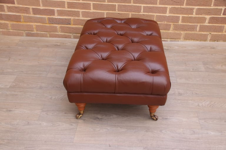 Chesterfield Long Footstool on Castors (UK Delivery)