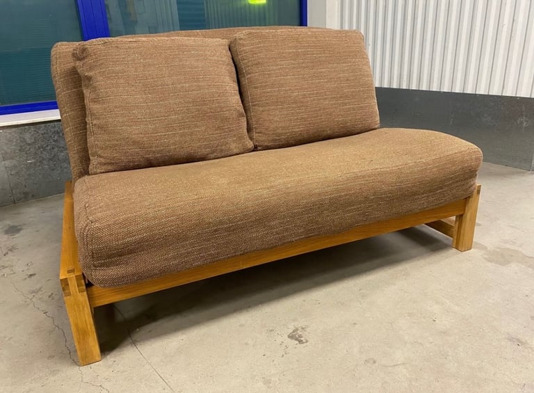 image for Solid Oak Linear 2 Seater Sofa Bed