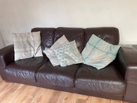 Two brown leather sofas FREE