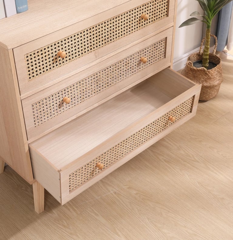 Chest of 3 Drawers with Pine Legs Clothes Storage Chest Storage Unit for Bedroom Living Room.