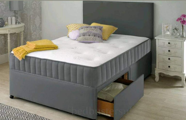 image for Best Deal of the Season| Double & King Size Bed Divan Base With Headboard & mattress