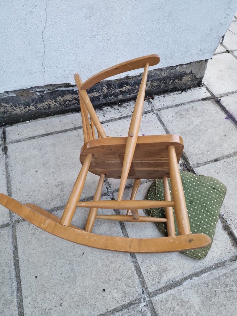 Small Size Ercol Rocking Chair With Original Cushion