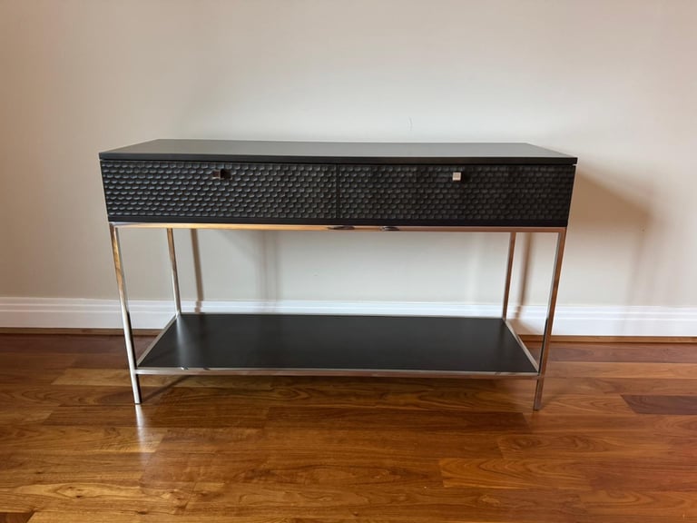 image for FREE DELIVERY BELGIAN DESIGNER DARK BROWN CONSOLE TABLE WITH DRAWERS GREAT CONDITION