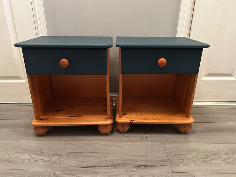 image for Pine bedside drawers x 2 