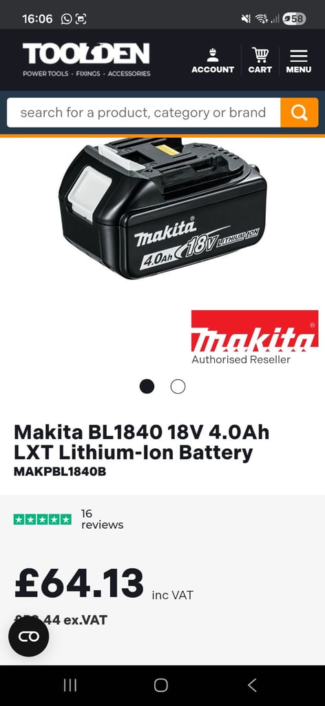 Makita 18v lxt brushless dhp486 have duty combi drill with genuine battery and charger 