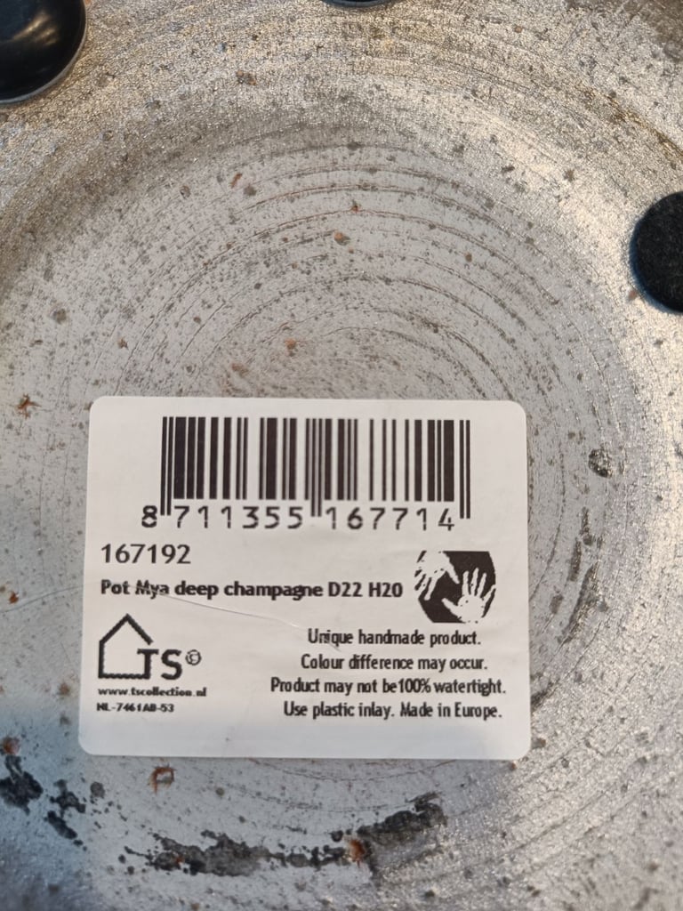 Elegant Handmade Textured Ceramic Pot – Modern Black & Taupe Design (H22 D20)