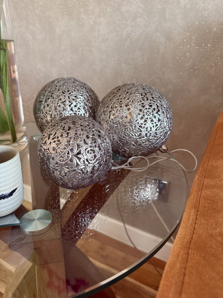 Set of three, joined, Moroccan style table lamps