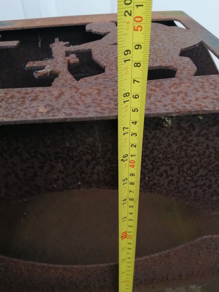 Bespoke Military Remembrance Soldier & poppies metal Fire pit  indoor log store