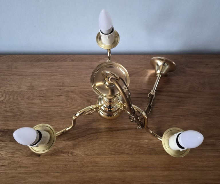 Flemish 3 Light Polished Brass Chandelier