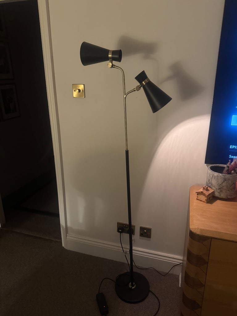 image for Soho Home Floor Lamp – Black & Brass RRP £395 | Excellent Used Condition