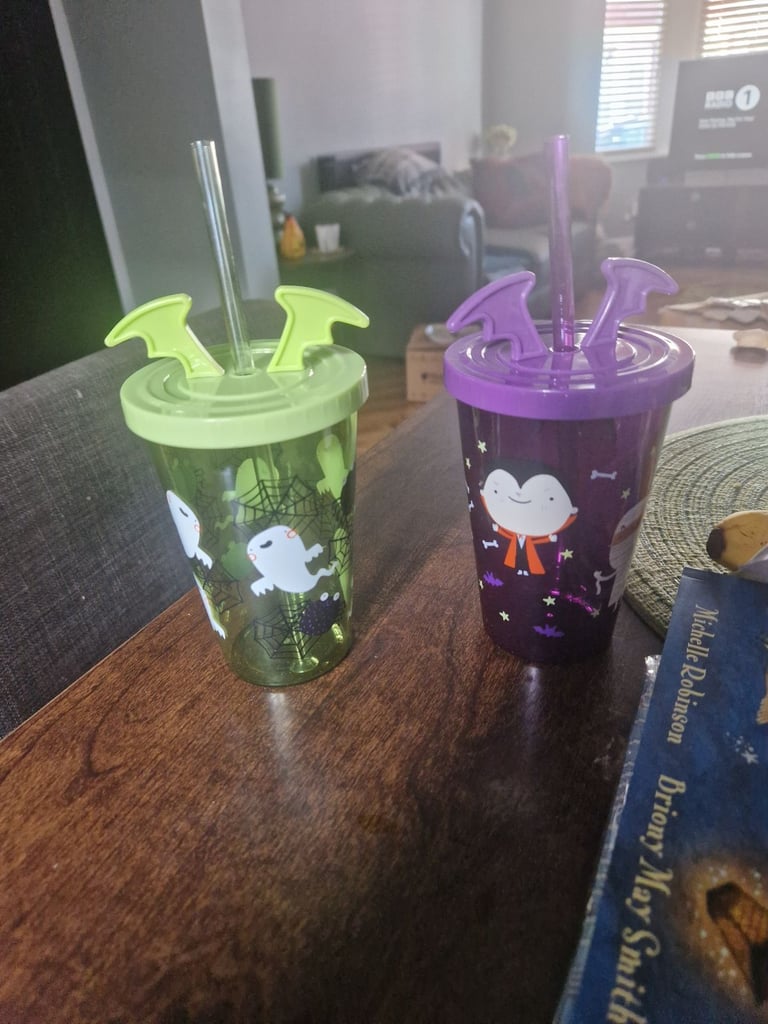 Two halloween beakers