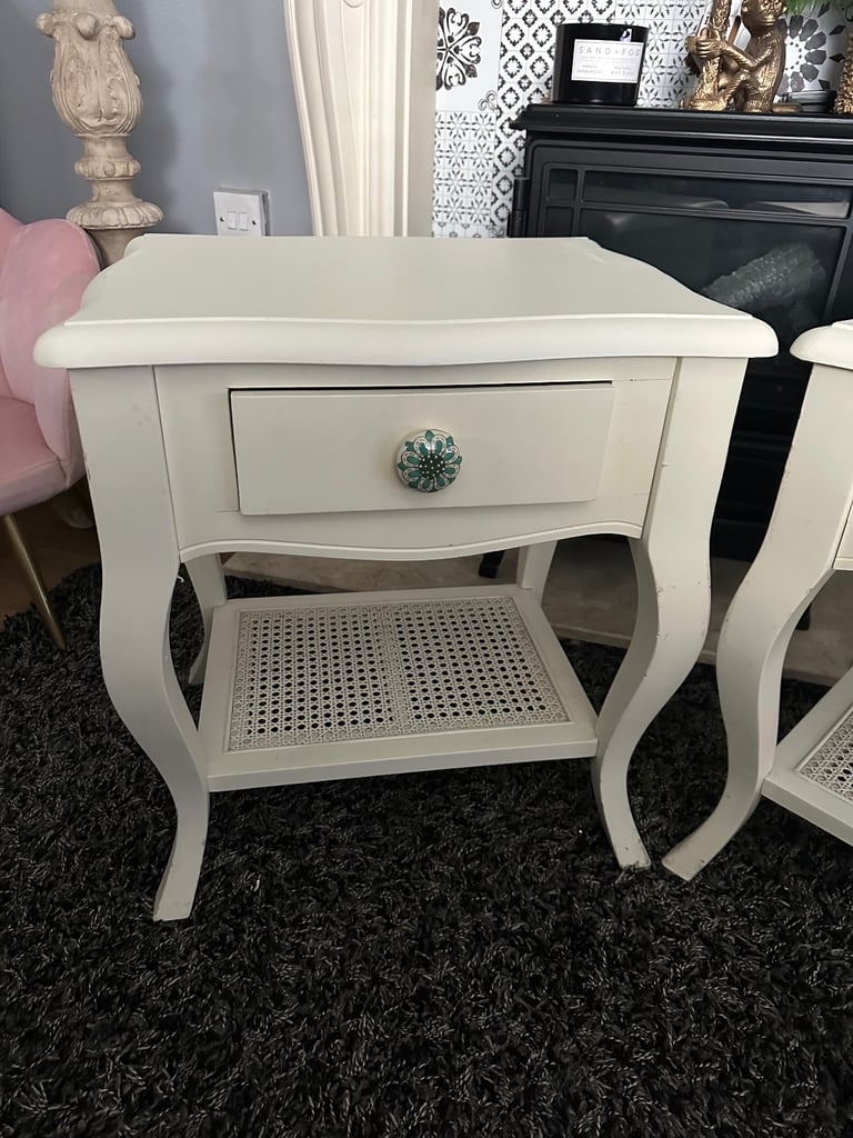 Lovely pair of cream bedside tables 