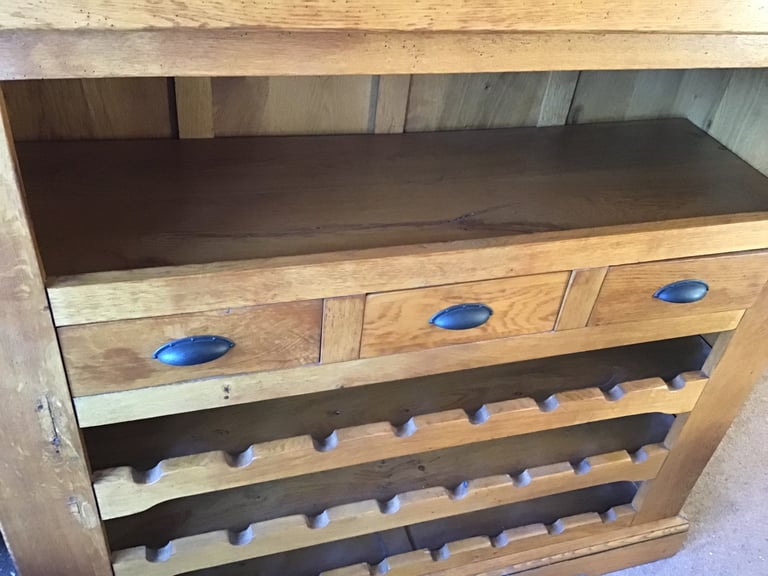 SOLID OAK WINE RACK/CABINET