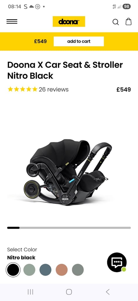 image for Doona x pram/ car seat, isofix & footmuff