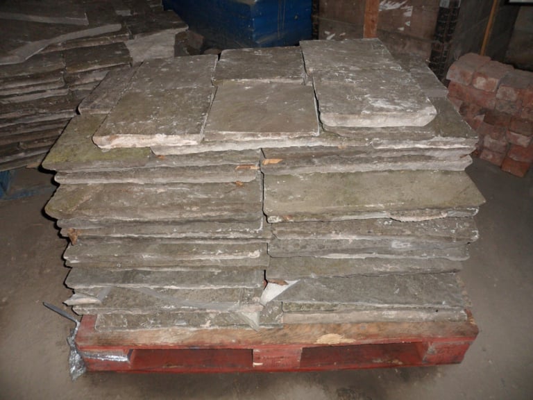 STONE FLAGS - RECLAIMED WEATHERED HEAVY DUTY NATURAL PAVING FROM £25 TO £35 PER SQ METER .