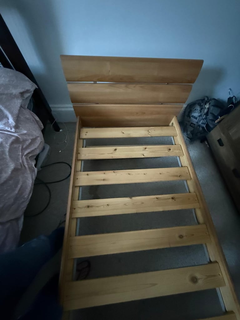 image for FREE – COLLECTION ONLY - Solid Wooden Chest of Drawers + Single Bed & Single Size Mattress