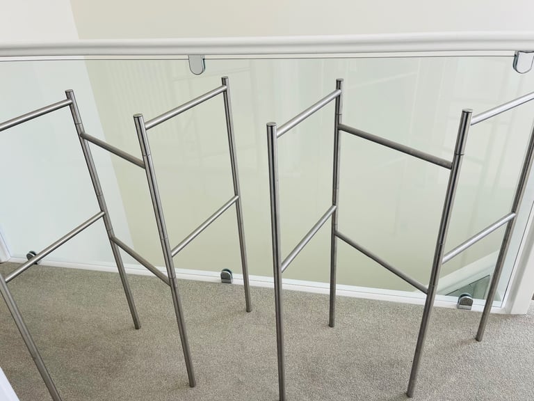 Two IKEA stainless steel clothes stands, organisers 