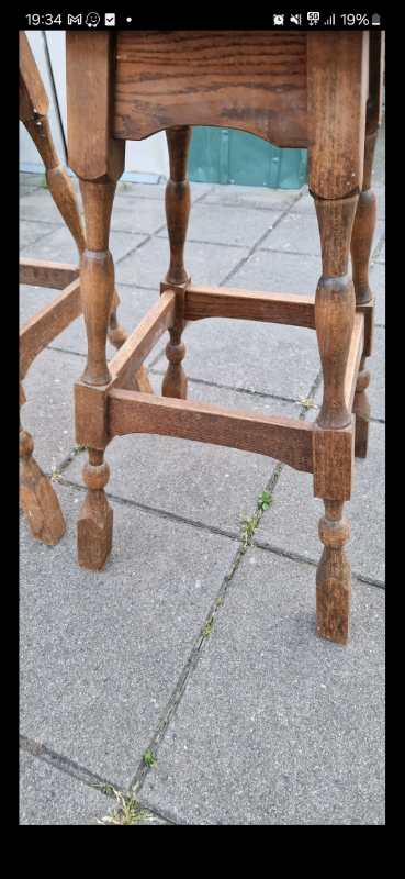Solid Oak wooden bar stools x 2 