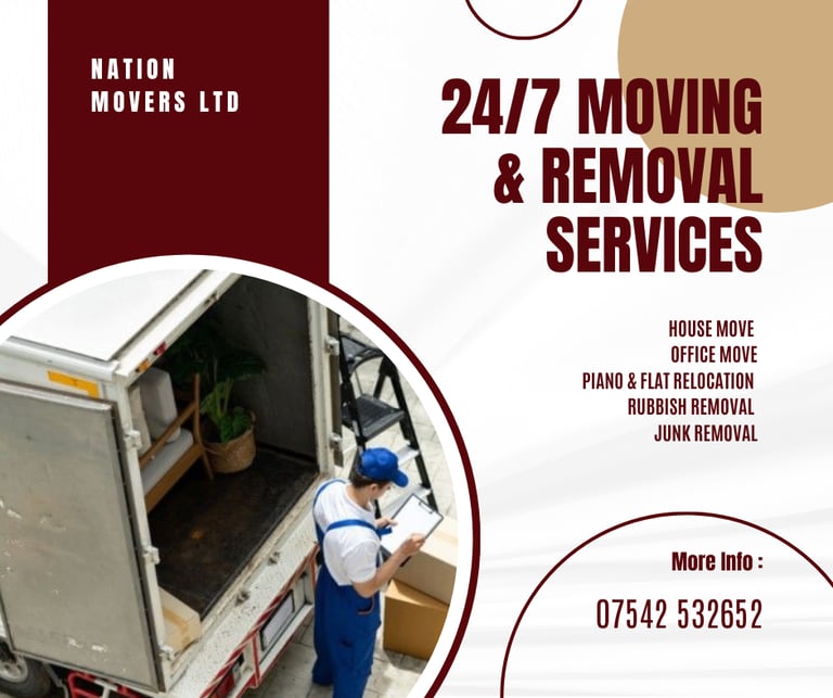 image for 24/7 MAN AND VAN HIRE HOUSE OFFICE FURNITURE PIANO MOVERS RUBBISH REMOVALS UK WIDE
