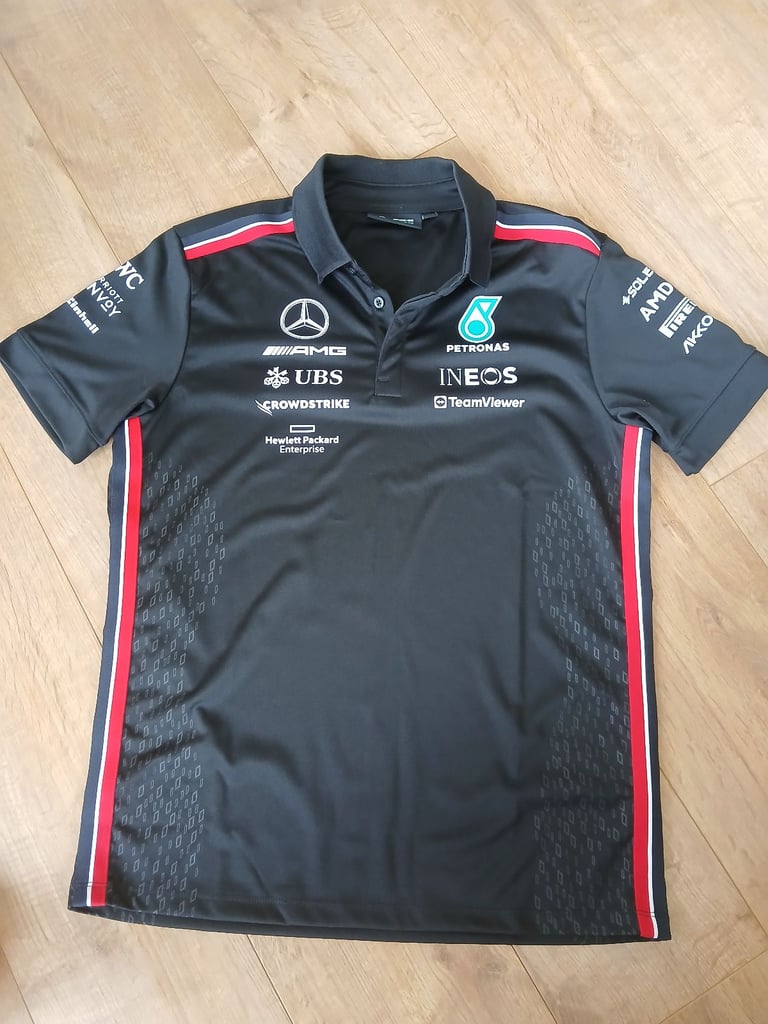 image for Mercedes AMG Petronas F1 Men's Team Polo Shirt - Black - Size M