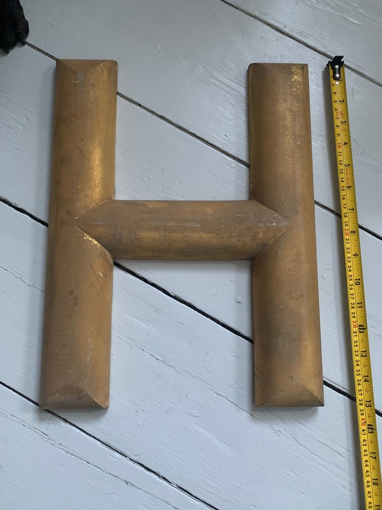 image for Vintage Reclaimed Industrial Antique Shop Sign Letter H
