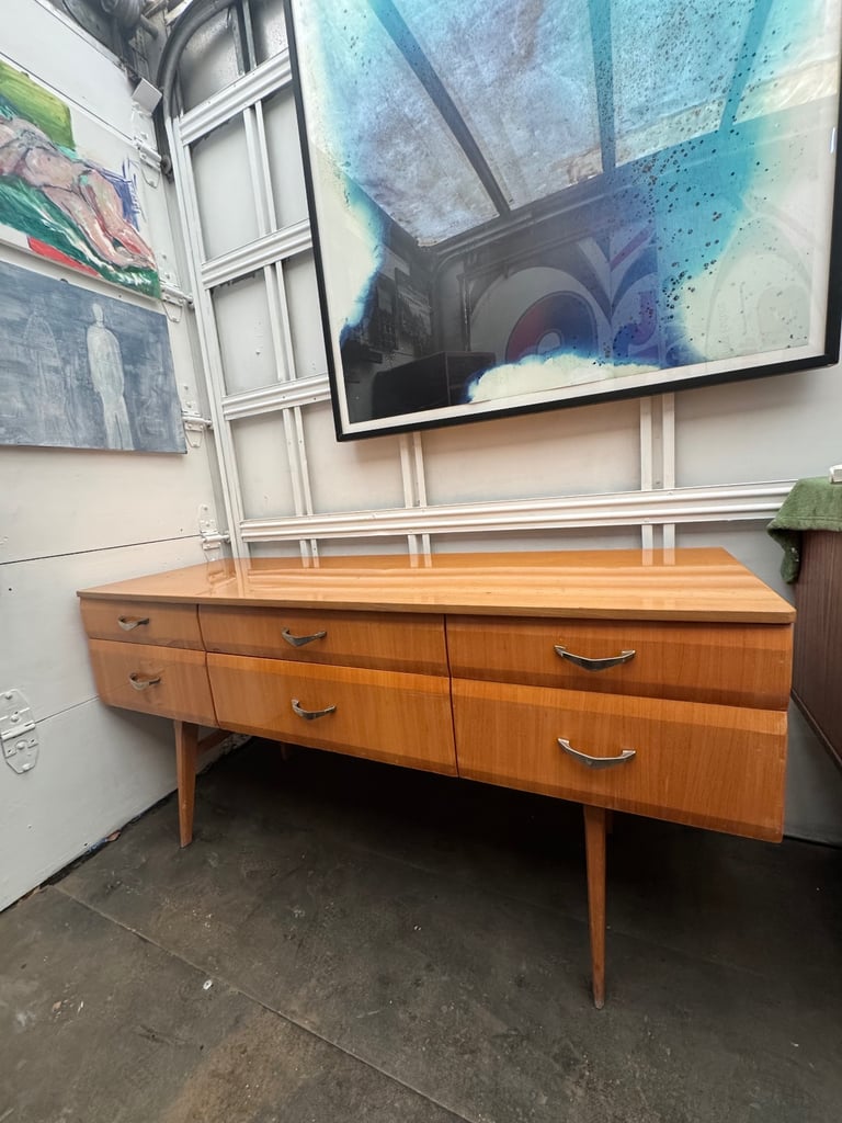 Mid Century Sideboard Credenza By Meredew Dressing Table Pin Legs Retro Chic