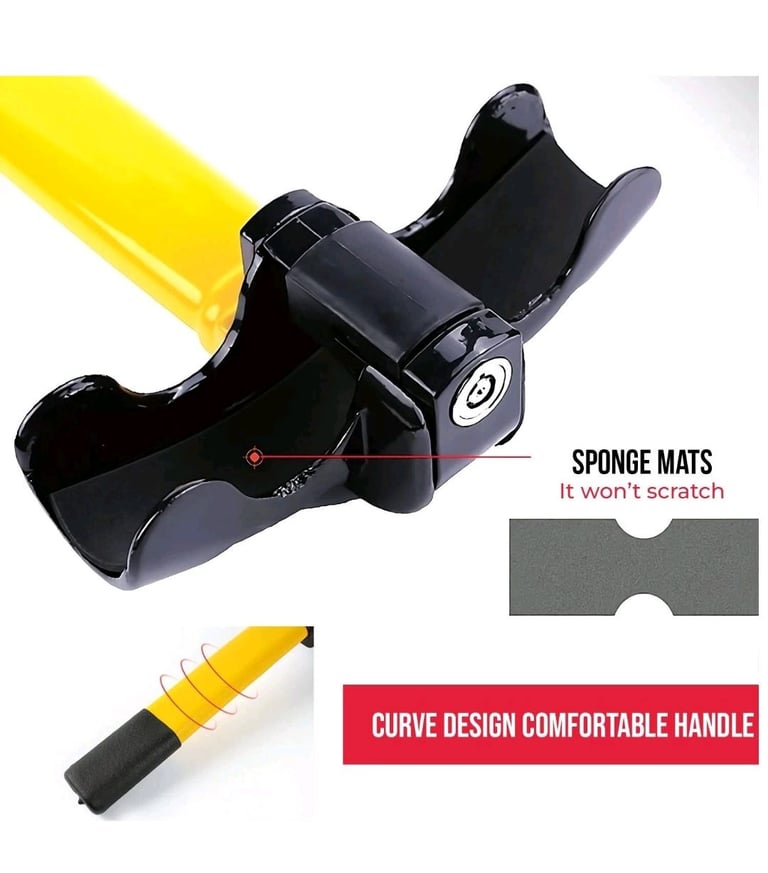 Vehicle steering wheel lock, anti theft, heavy duty