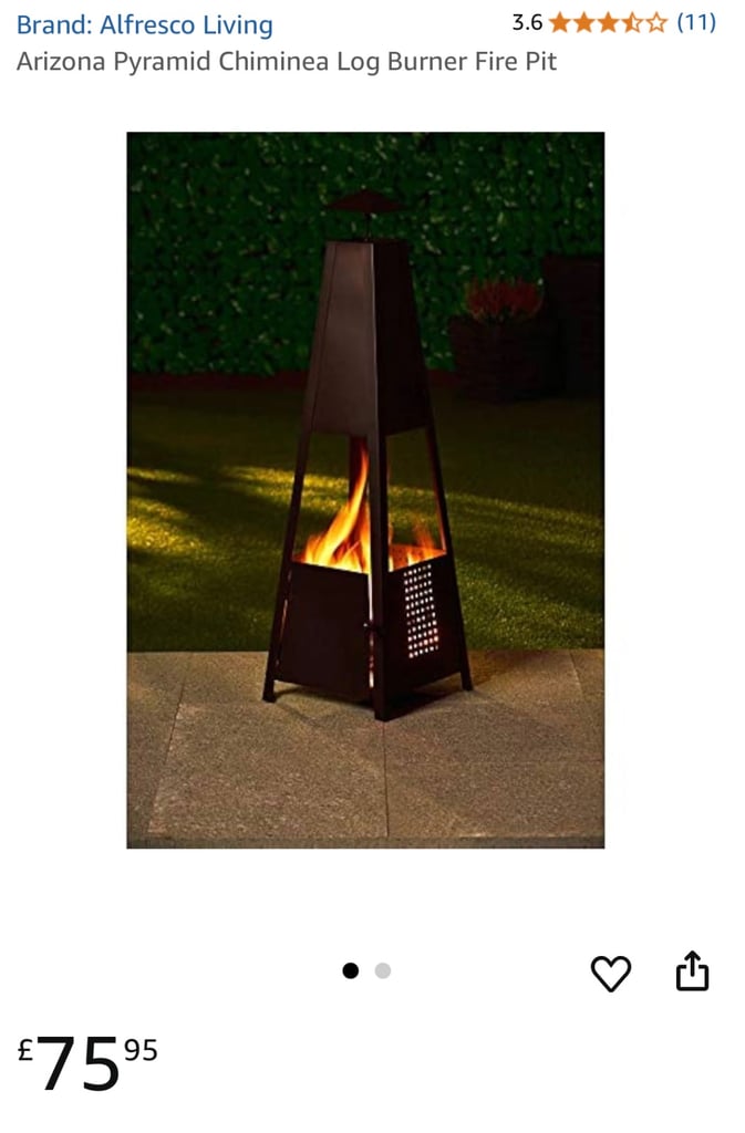 The Arizona Pyramid Chiminea Log Burner Fire PiT