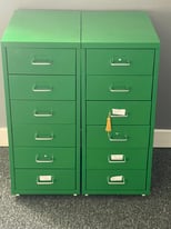2 x 6 Drawer green drawer units for home/office 