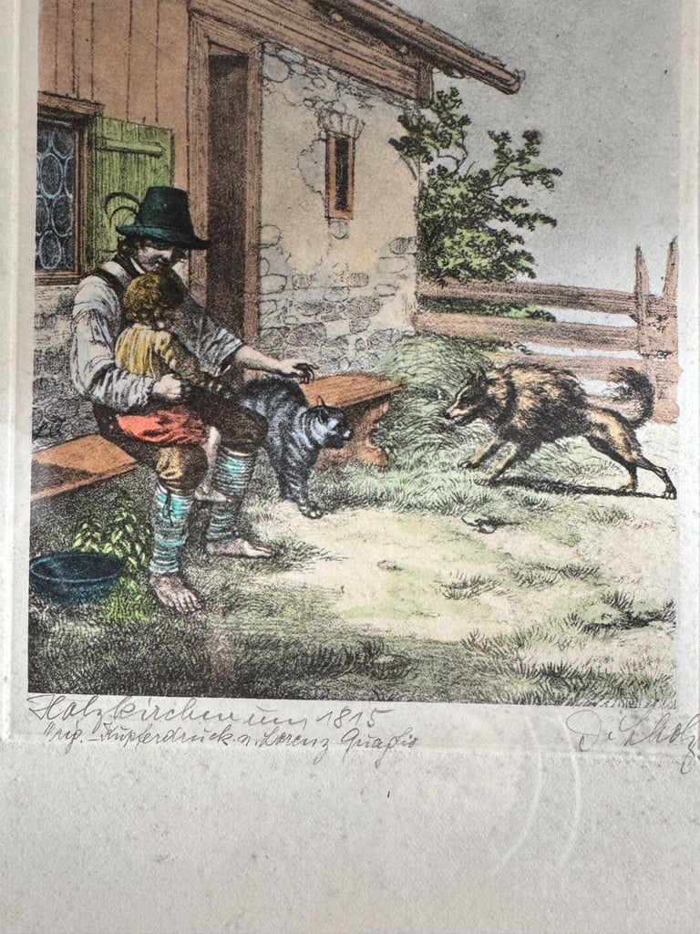 image for Vintage French picture with Framed. 