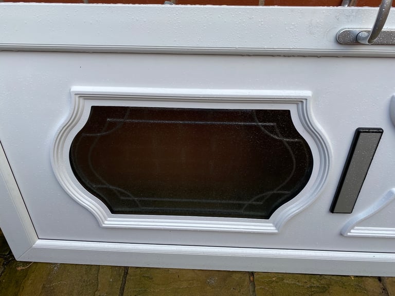 Wood grain on white Double Glazing door