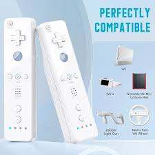 Wii Controller 2 Pack - Wii Remote with Silicone Case and Wrist Strap (black+white)