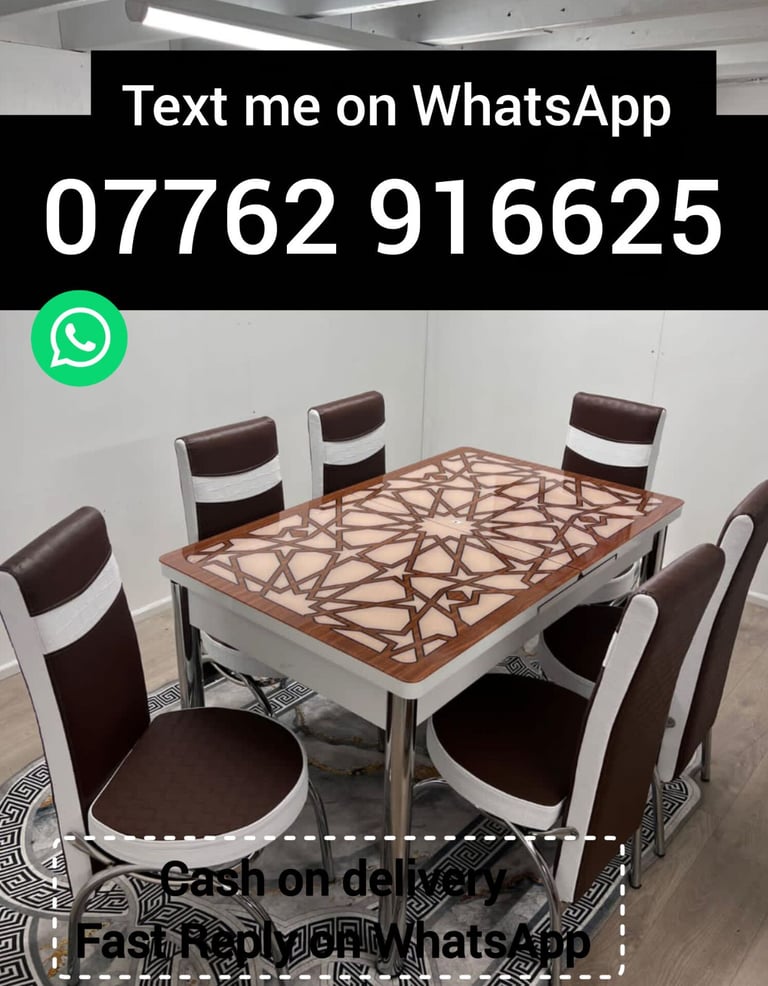 image for Dining Table with 4 chairs and 6 chairs.