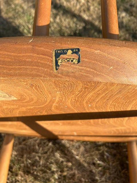 Windsor Carver Chair. Vintage Ercol Blonde Mid Century Retro Hoop Back.