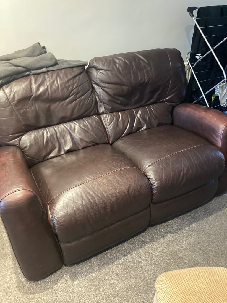 image for Real Leather 2 seater sofa 