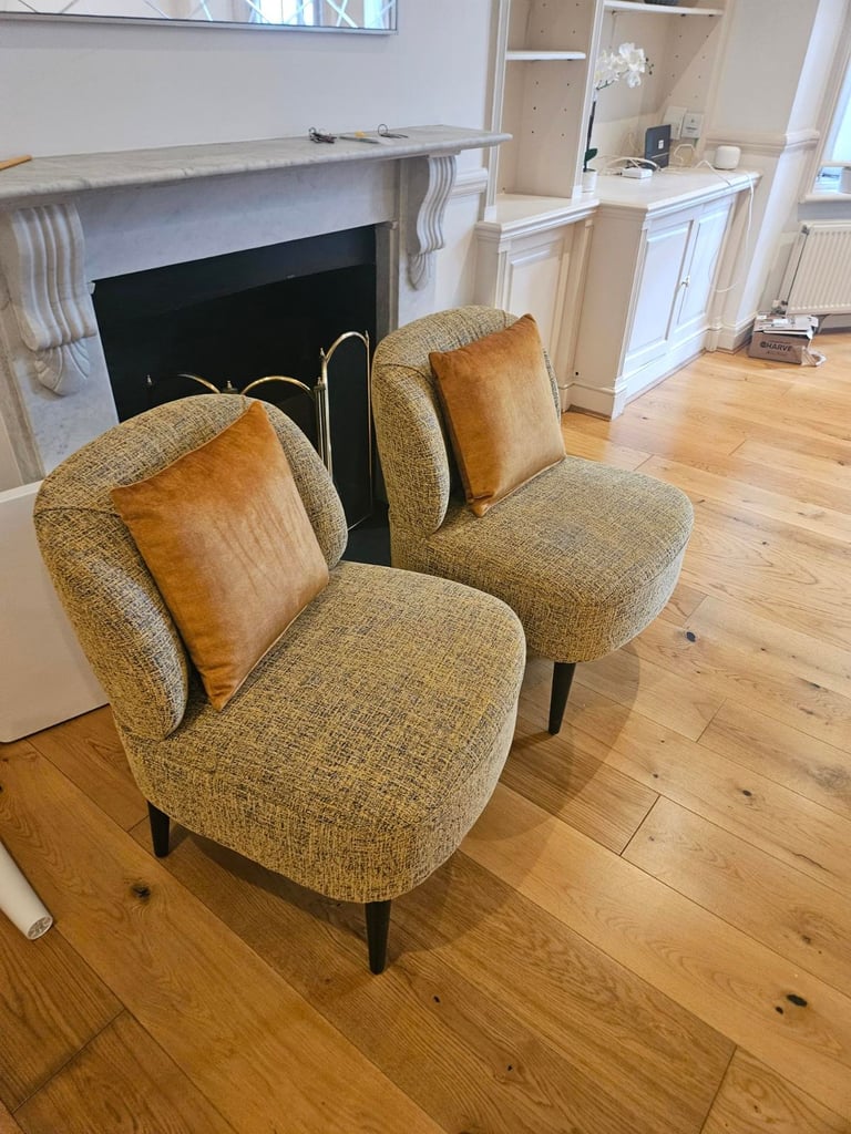 image for Set of 2 MADE Fabric Armchairs – Modern Accent Seating 