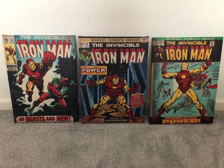 image for 3 iron man canvas 