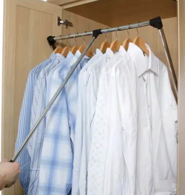 image for Wardrobe Rail Double Pull Down Wardrobe Lift Heavy Duty Soft Close