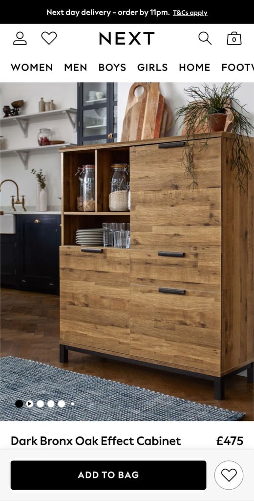 Next Bronx Oak Effect Cabinet 