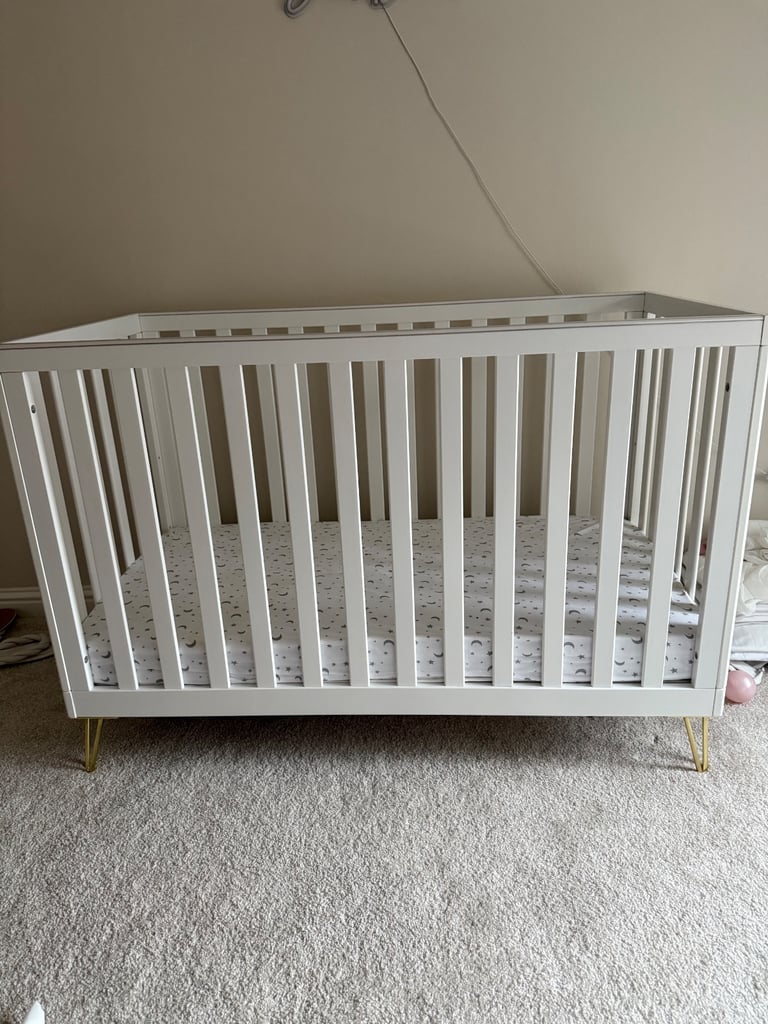 image for White cot gold feet