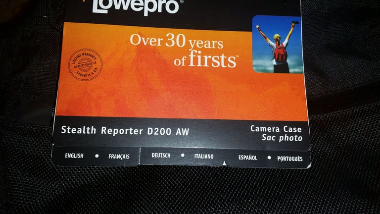 Lowepro Camera Bag - Brand new unused - Stealth D200 AW for Digital SLR and 3-4 Lenses - Black