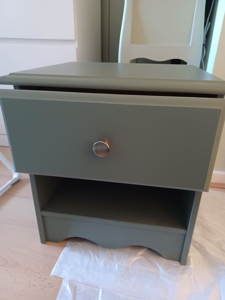 image for 2 x upcycled bedside tables with drawer