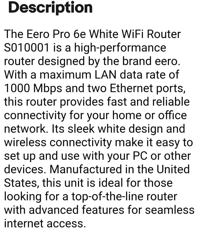 Eeros PRO6E ROUTERS