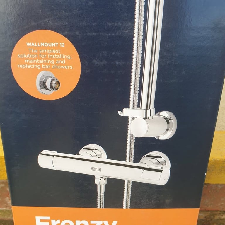 New Bristan Frenzy Bar Mixer Shower Head Thermostatic Chrome Exposed Cool Touch Bar Kit Set Taps