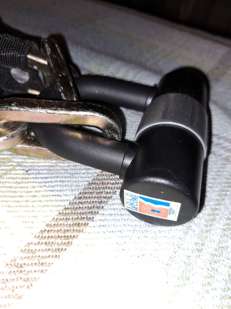 MOTORBIKE CHAIN LOCK & ANCHOR: #NEW#- £45 for Both OXFORD CHAIN 10 LOCK LK144 & OXFORD ANCHOR LK395 