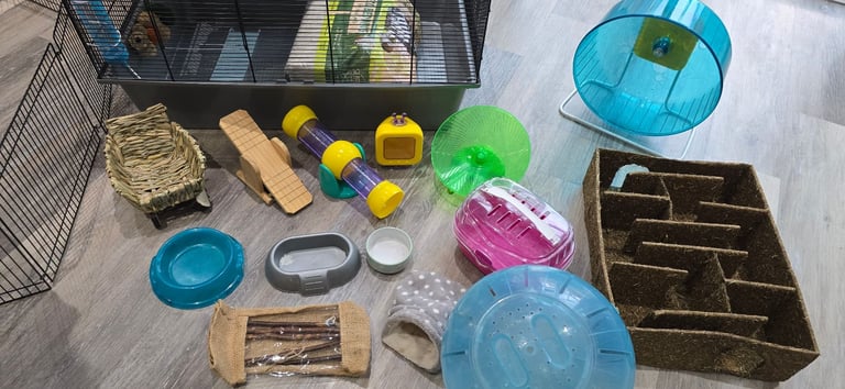 Hamster cage and accessories